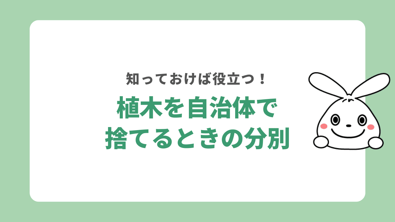 植木を自治体で処分するときのゴミの分別