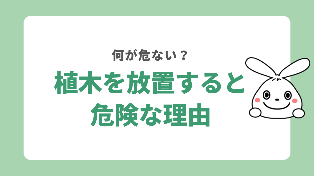 植木を放置すると危ない理由